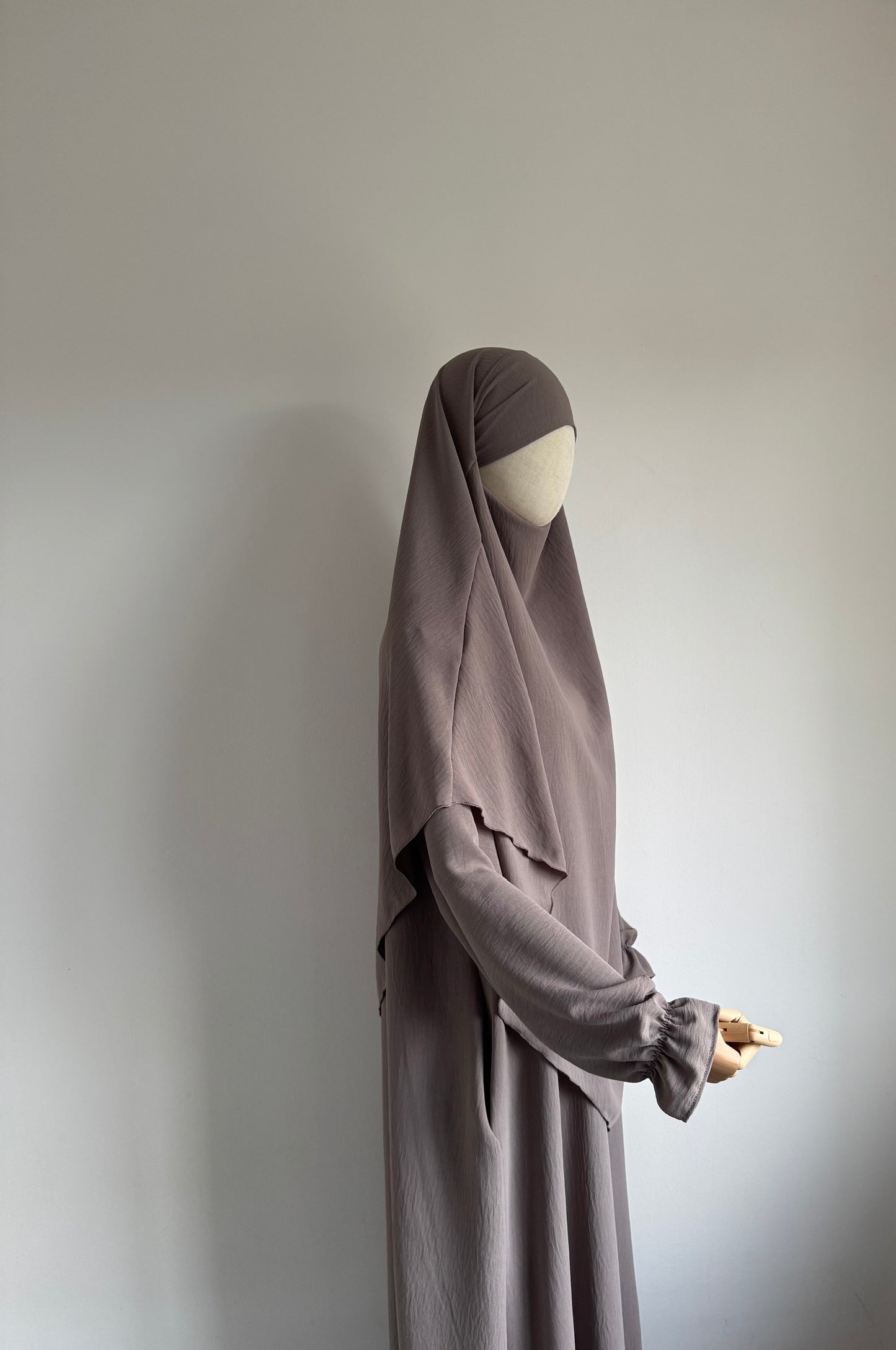Taupe Abaya & Khimar Set Mariya