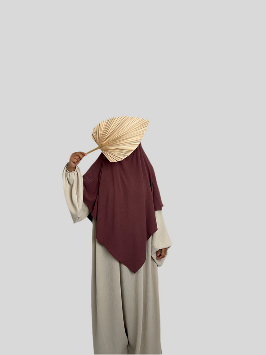 Pink Mauve Crepe Khimar
