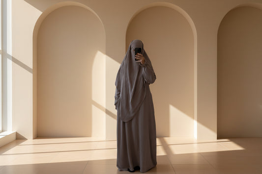 Taupe Abaya & Khimar Set Mariya(mother)