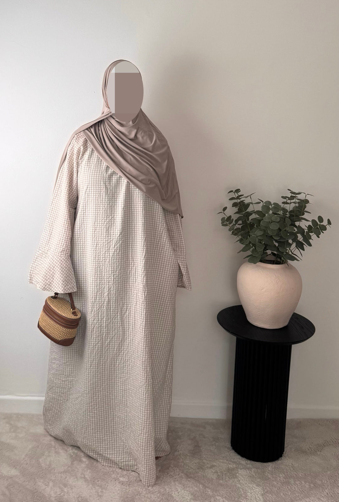 Gingham Modest Maxi Dress