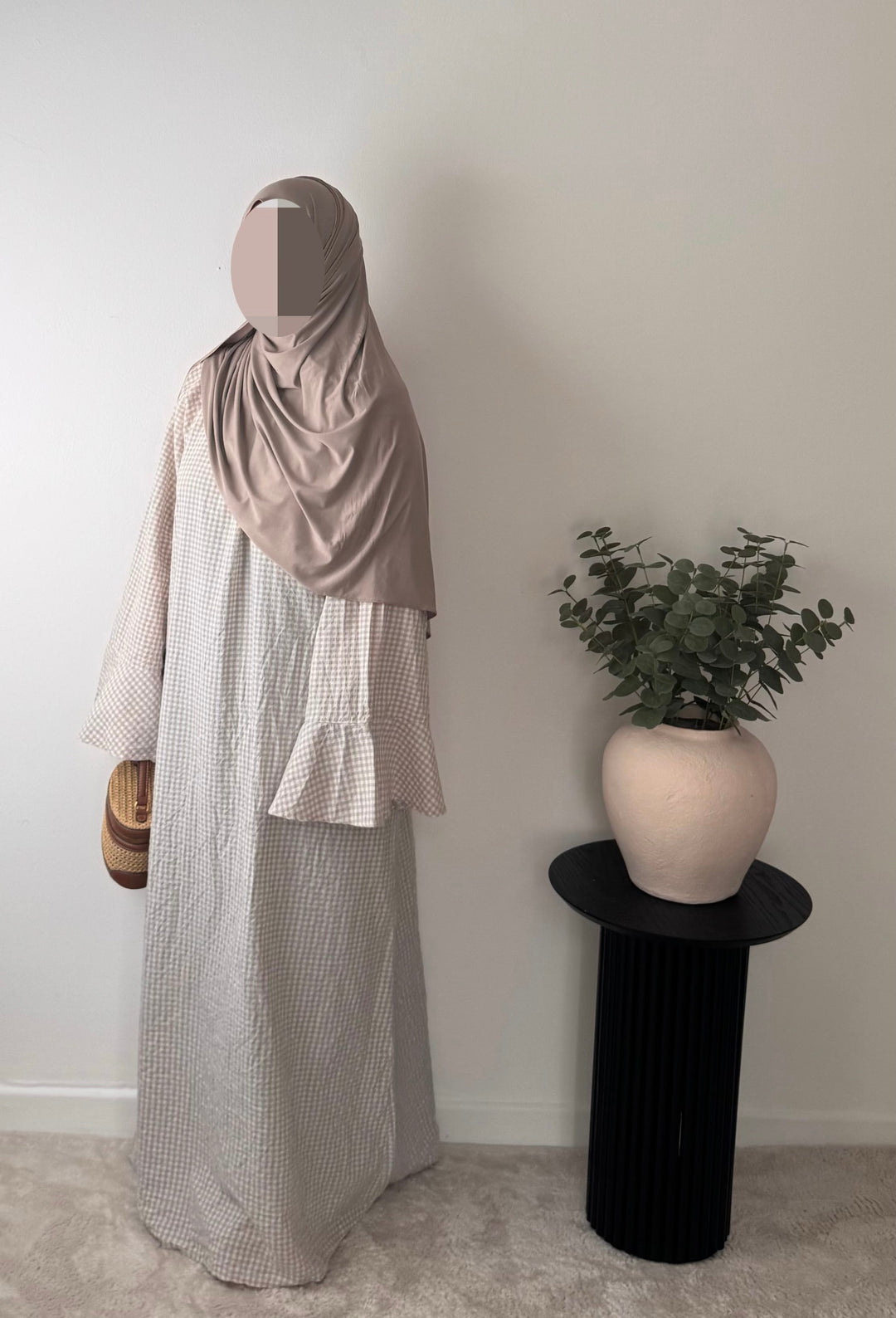 Gingham Modest Maxi Dress