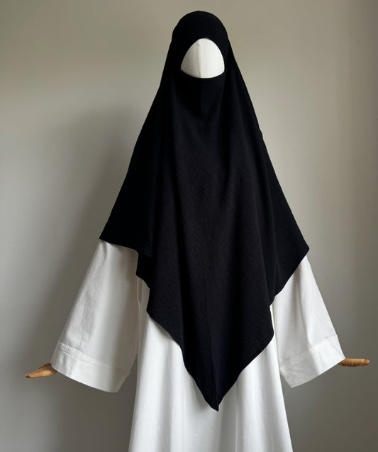 Black Crepe Khimar