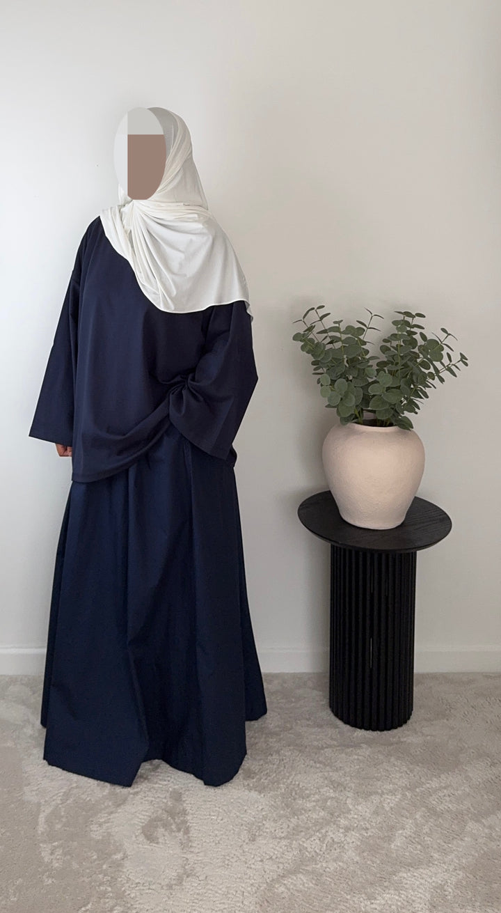 Oversized Modest Maxi Skirt in Premium Cotton Poplin | Elastic Waist &amp; Pockets
