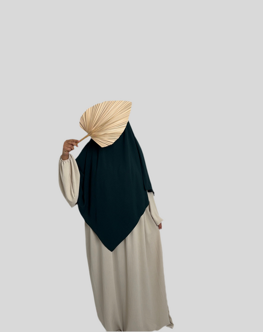 Dark green Crepe Khimar