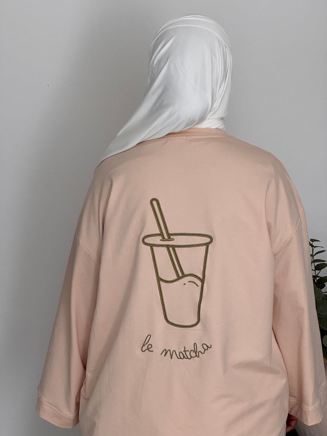 « Le Matcha » Oversized Long Sleeve T-Shirt | Modest Fashion