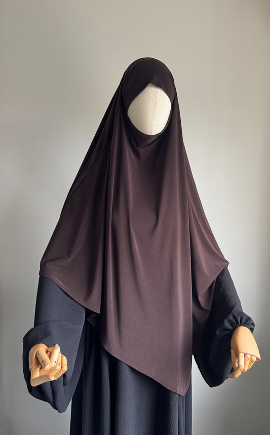 Regular Dark brown Premium Jersey Khimar