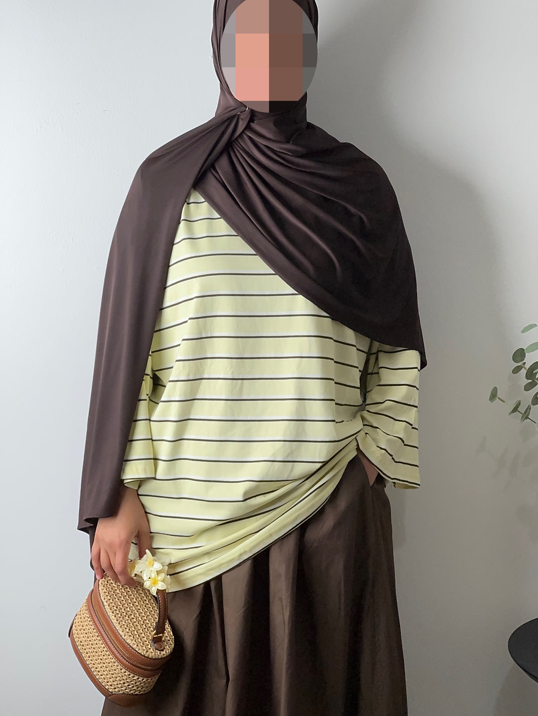 Oversized Stripe Cotton Top- 3/4 sleeves