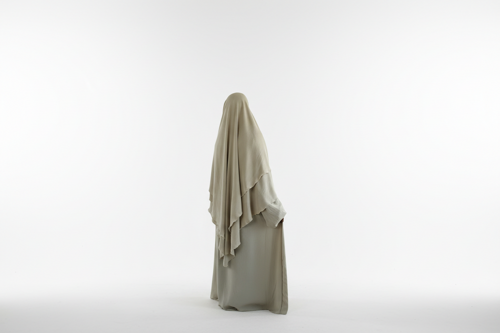Cream Abaya & Khimar Set - ASSIYA Abaya Khimar - Modest Cream Outfit