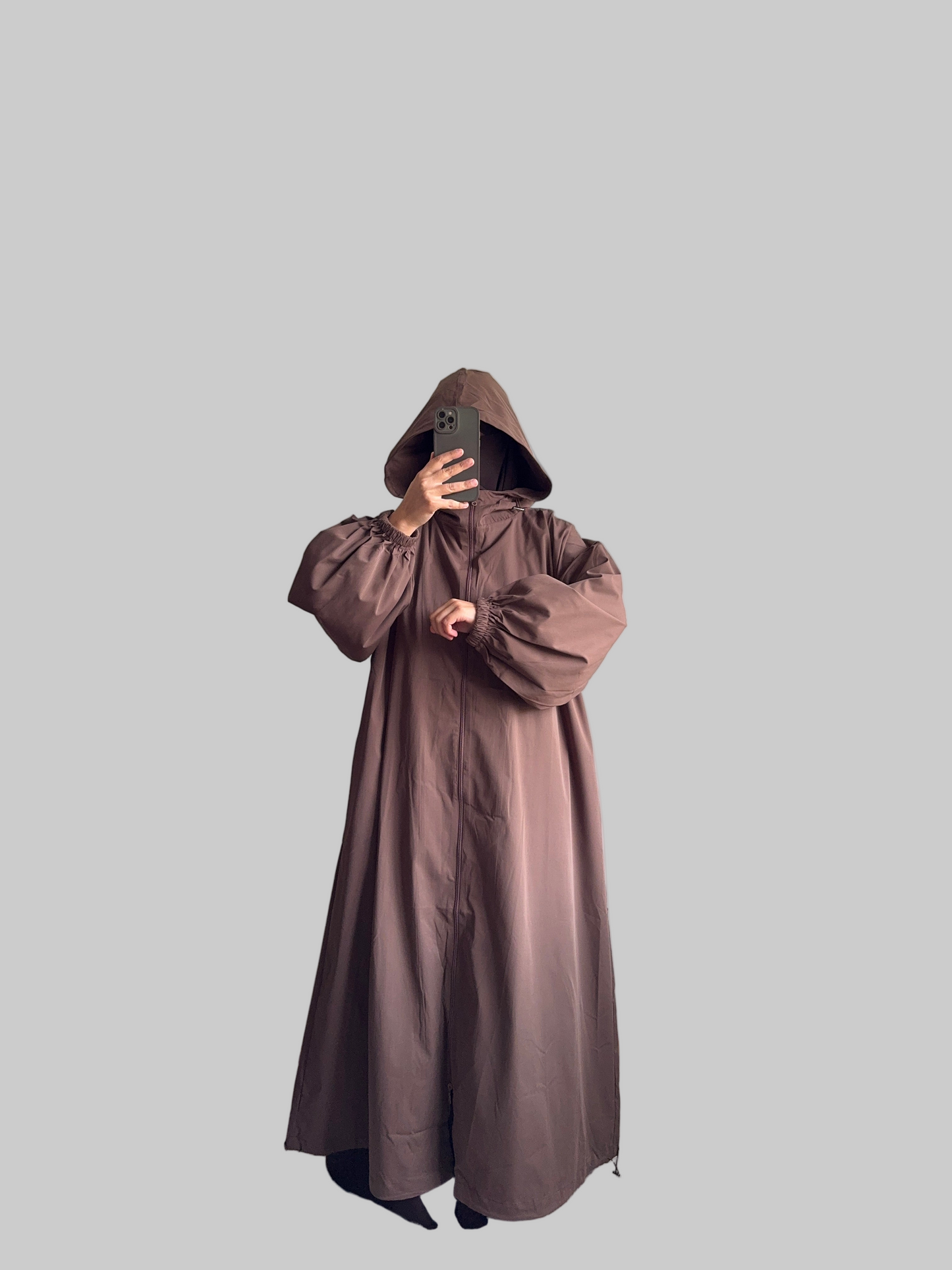 Brown Raincoat Abaya waterproof