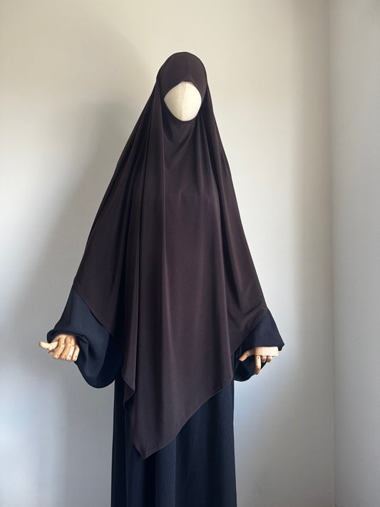 Maxi Dark brown Premium Jersey Khimar