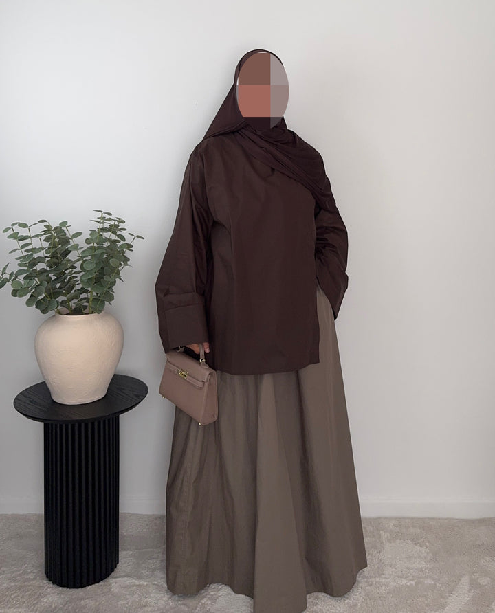 Modest Oversized Long Sleeve Blouse – 100% Cotton – Lightweight, Breathable &amp; Comfortable