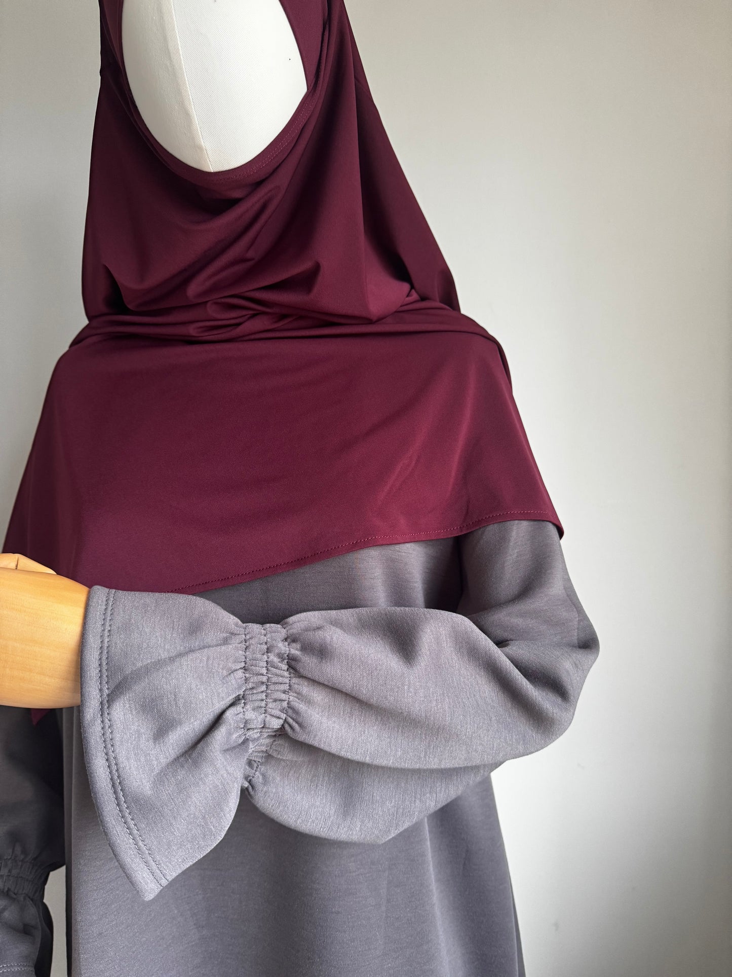 Grey Winter Abaya – Thick Fabric Abaya – Modest Winter Dress