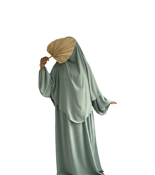 Watergreen Abaya & Khimar Set - ASSIYA Abaya Khimar