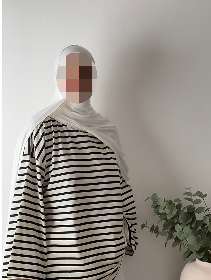 Premium 100% Cotton Oversized Breton Stripe T-Shirt