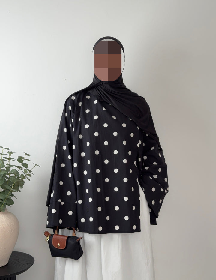 Modest Oversized Long Sleeve Blouse – 100% Cotton – Lightweight, Breathable &amp; Comfortable
