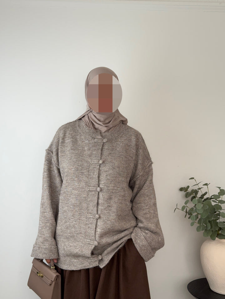 Asian-Inspired Knit Cardigan