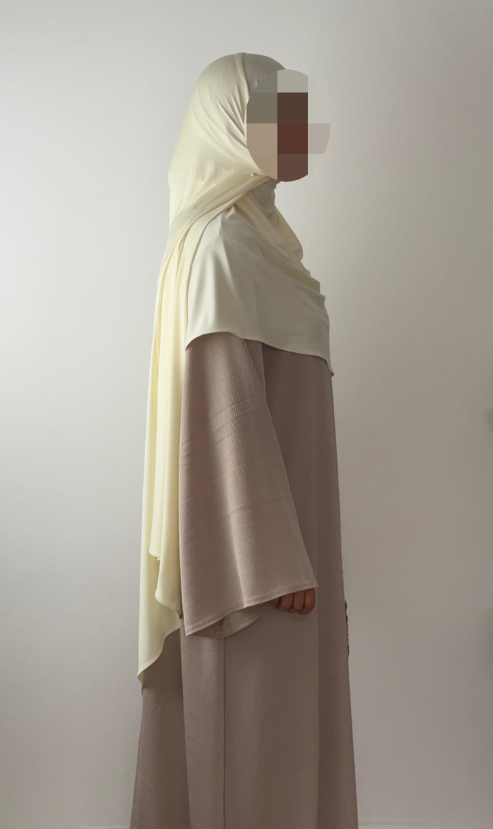 Layana Elegant Zoom Fabric Abaya – Flared Sleeve Modest Maxi Dress