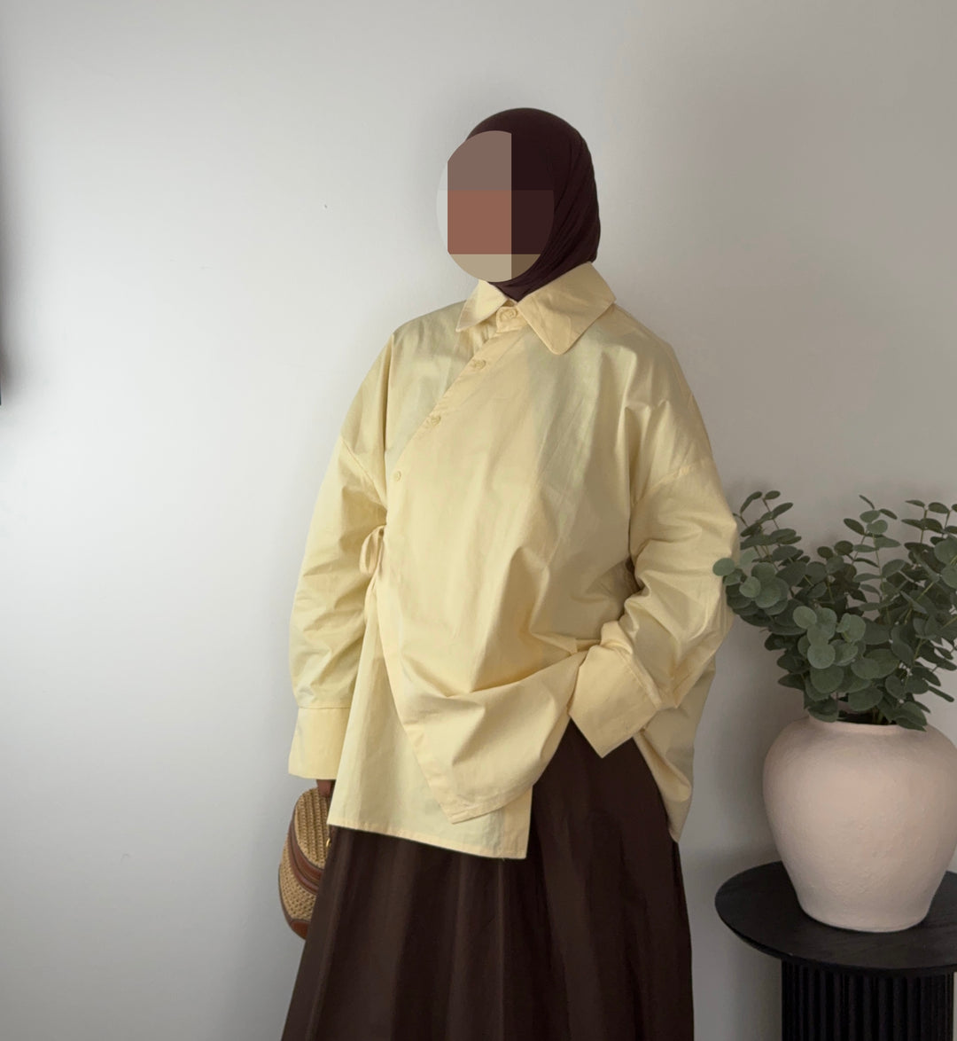 100% Cotton Asymmetrical Oversized Shirt – Modern Elegance
