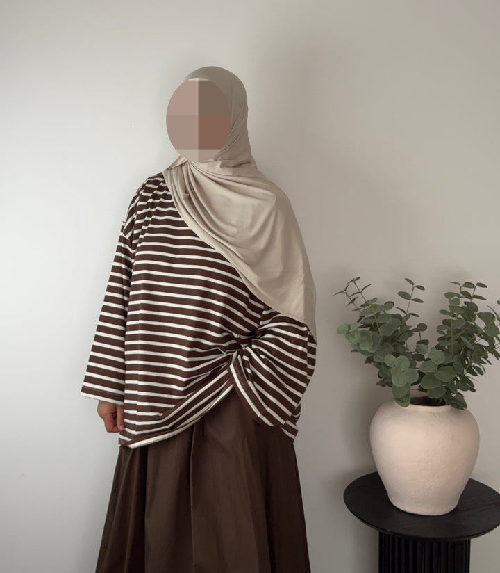 Premium 100% Cotton Oversized Breton Stripe T-Shirt