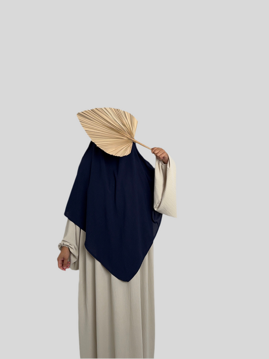 Navy Crepe Khimar