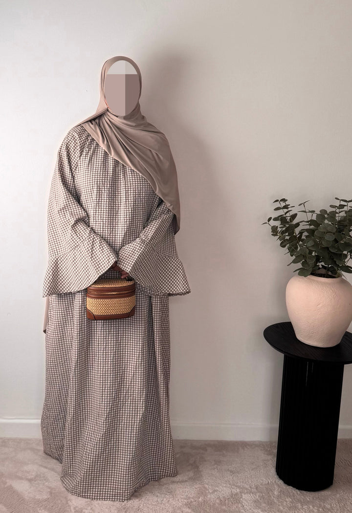 Gingham Modest Maxi Dress