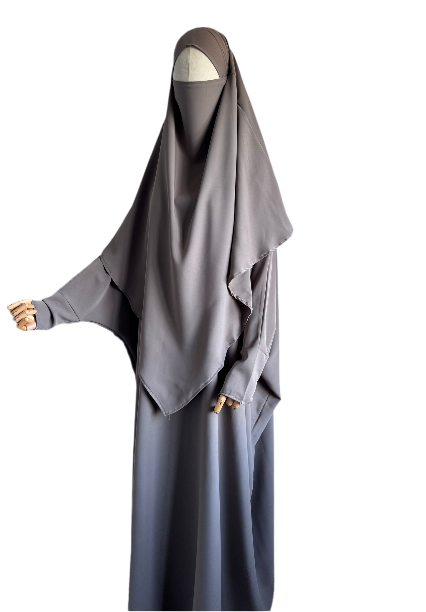 Taupe Abaya & Khimar Set KHADIJA(Madina Silk)