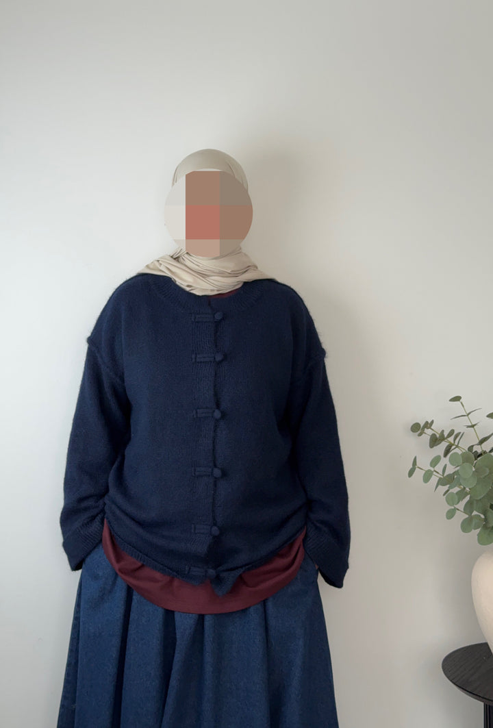 Asian-Inspired Knit Cardigan