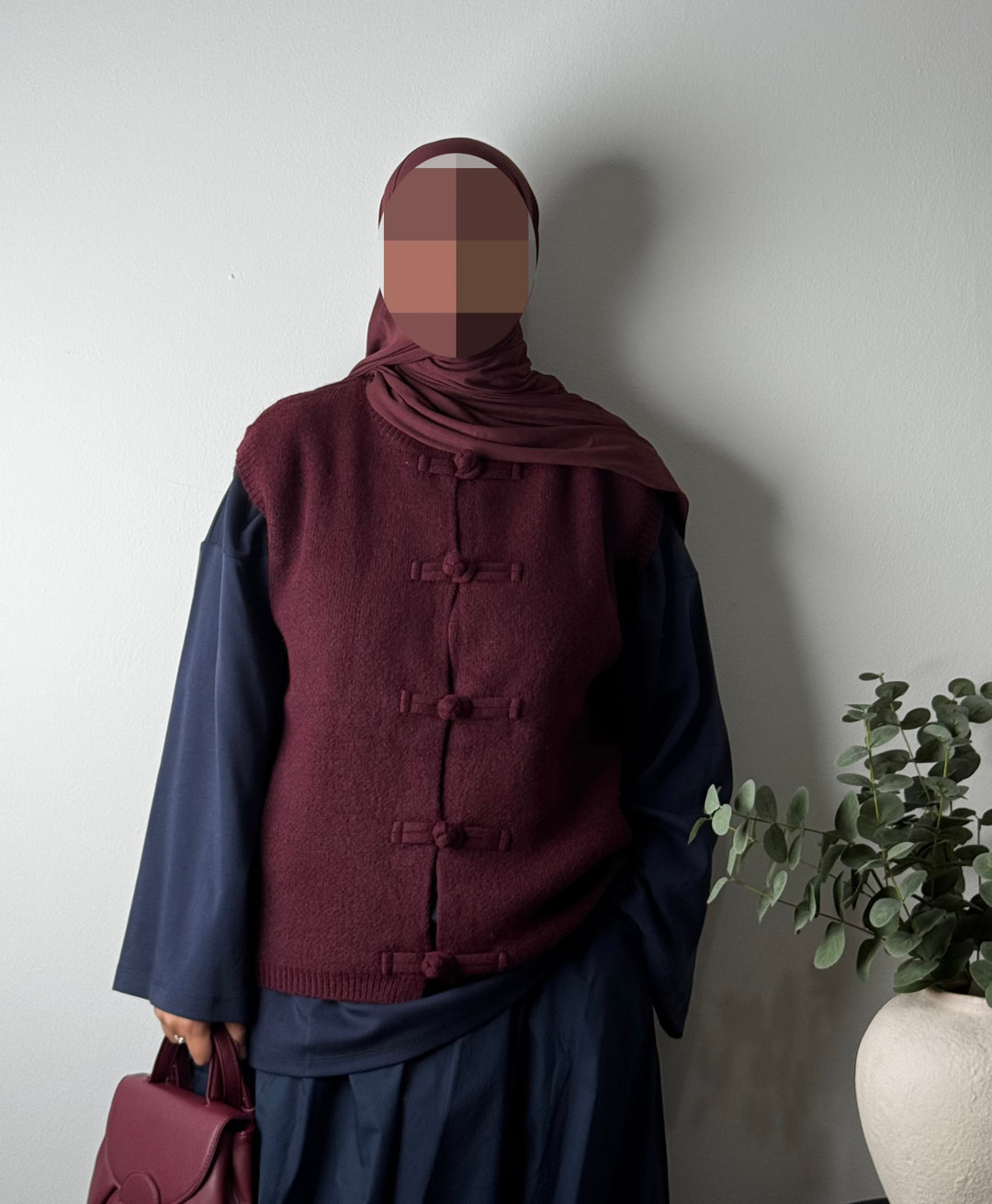 Asian-Inspired Sleeveless Knit Vest