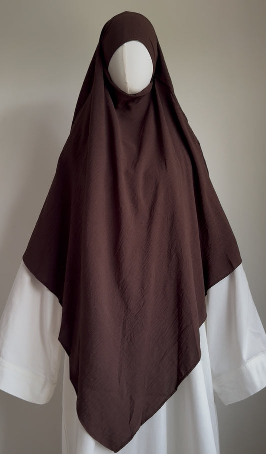 Dark brown  Crepe Khimar