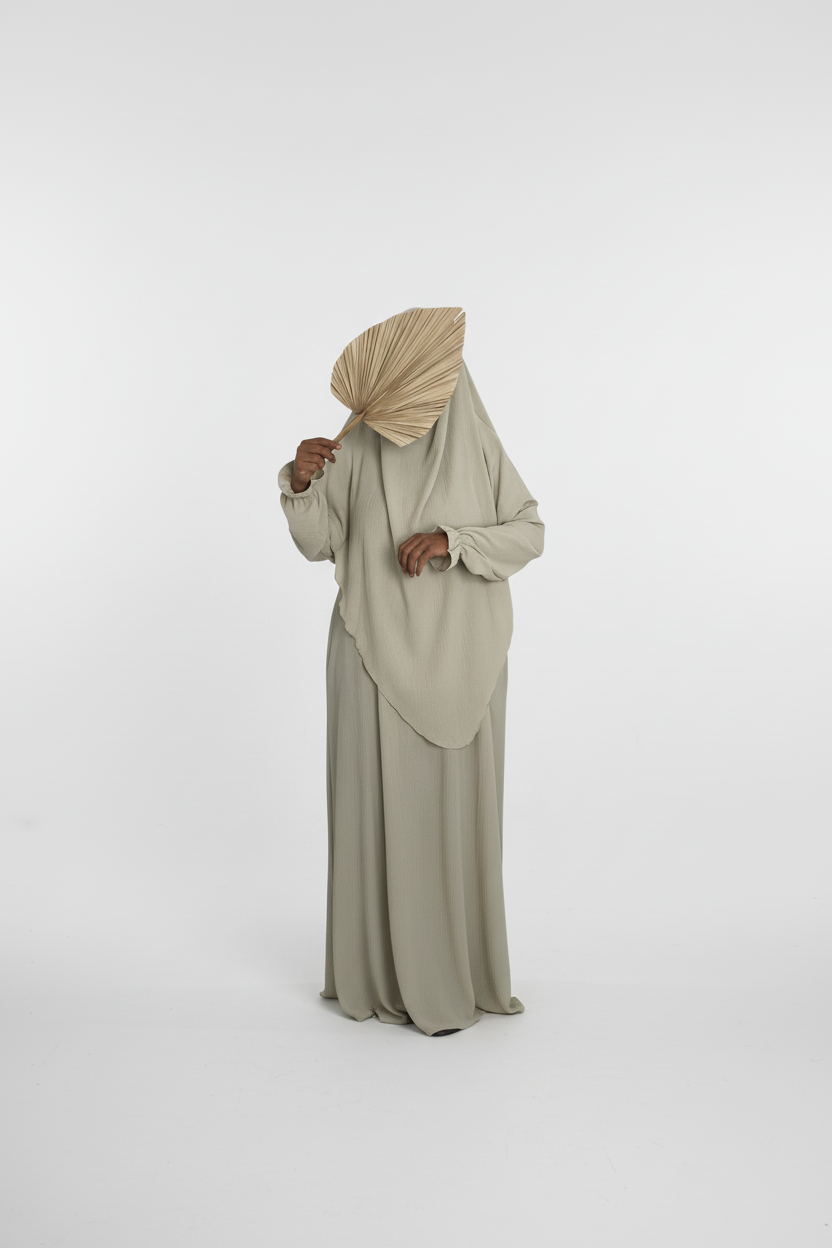Cream Abaya & Khimar Set - Mariya Abaya Khimar 