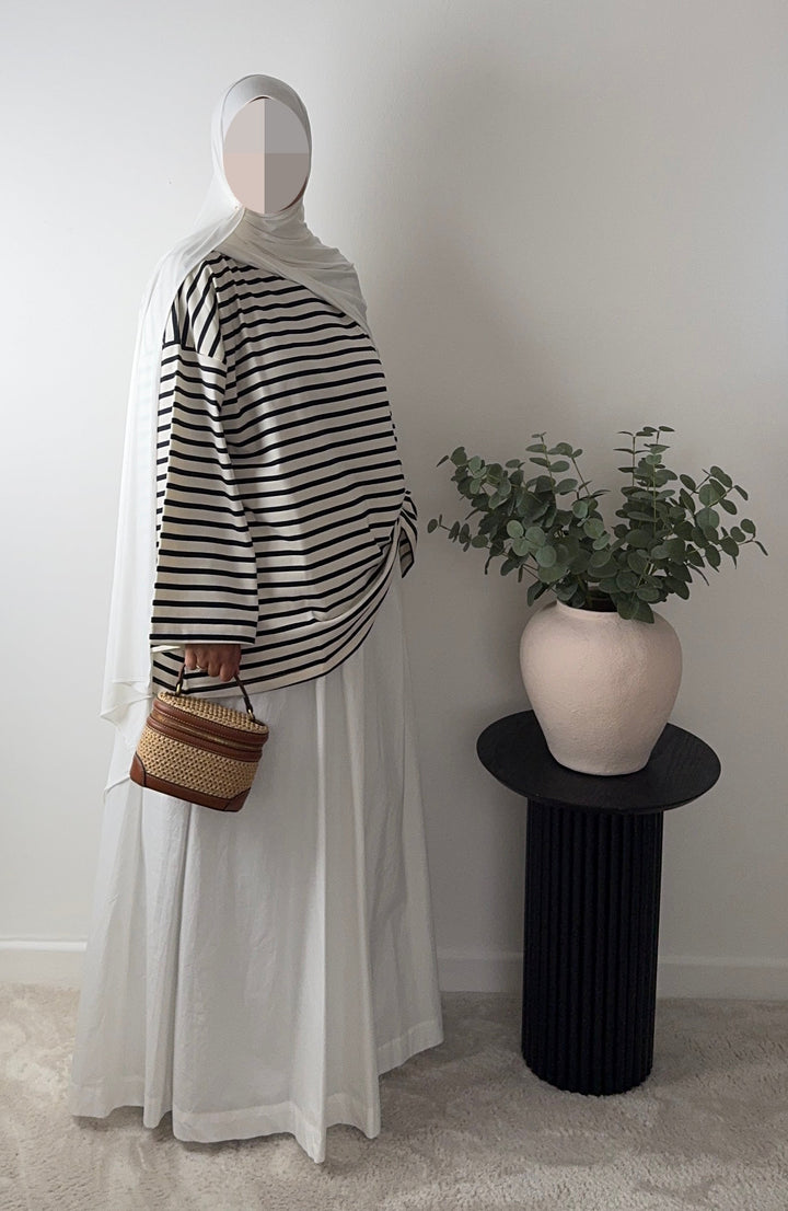 Premium 100% Cotton Oversized Breton Stripe T-Shirt