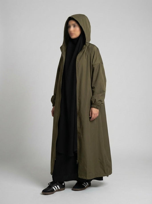 Kaki Raincoat Abaya