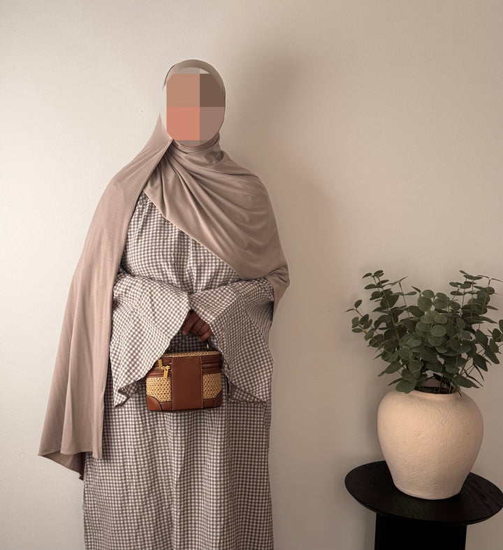 Gingham Modest Maxi Dress