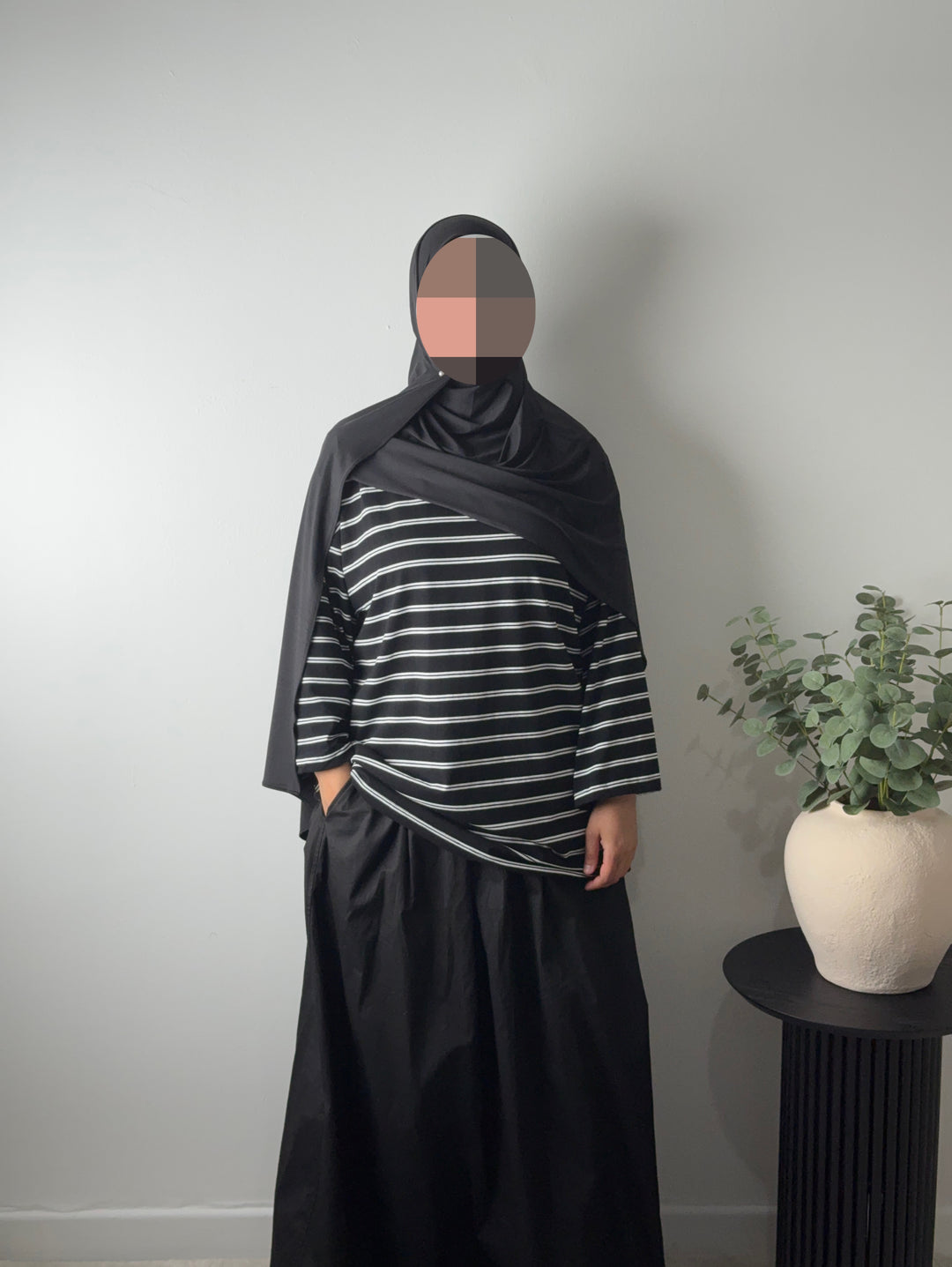Oversized Stripe Cotton Top- 3/4 sleeves