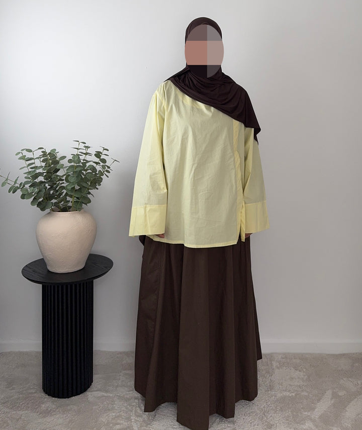 Modest Oversized Long Sleeve Blouse – 100% Cotton – Lightweight, Breathable &amp; Comfortable