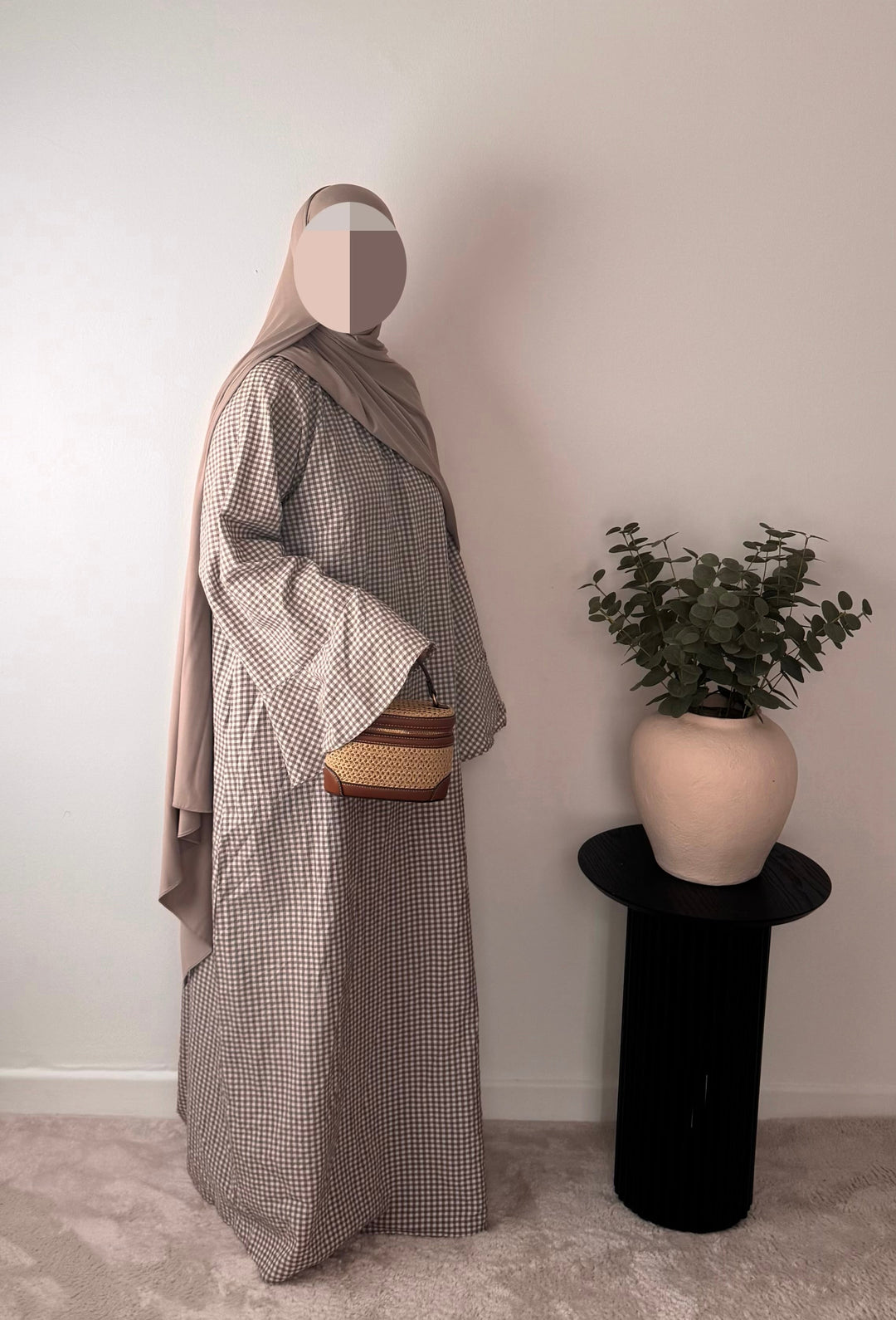 Gingham Modest Maxi Dress