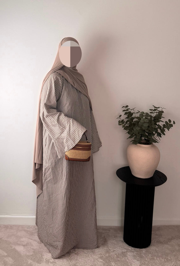 Gingham Modest Maxi Dress