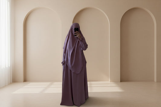 Old pink Abaya & Khimar Set Mariya