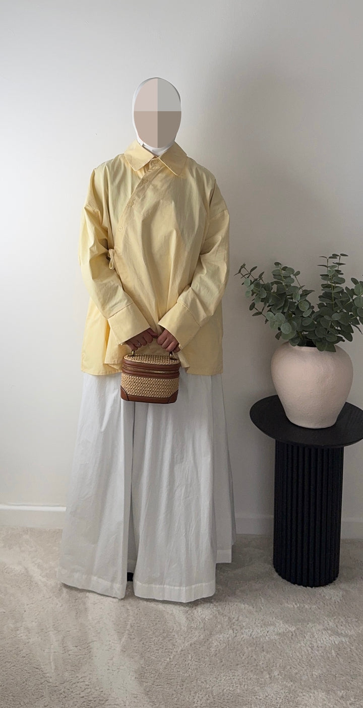 100% Cotton Asymmetrical Oversized Shirt – Modern Elegance