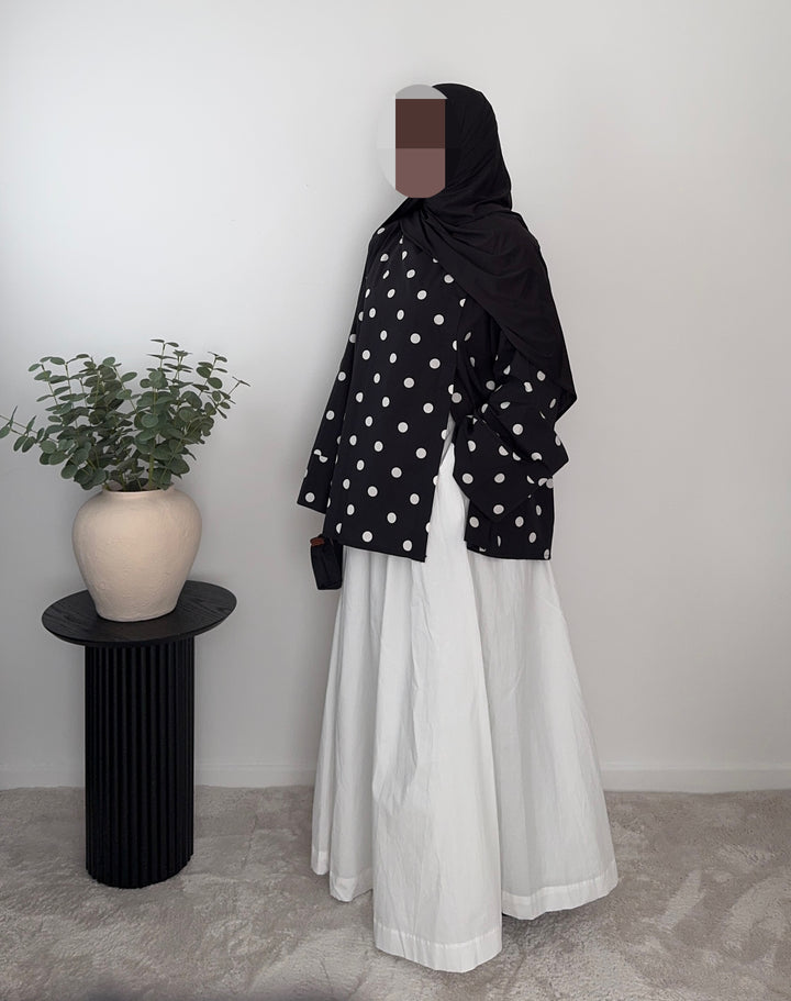 Modest Oversized Long Sleeve Blouse – 100% Cotton – Lightweight, Breathable &amp; Comfortable