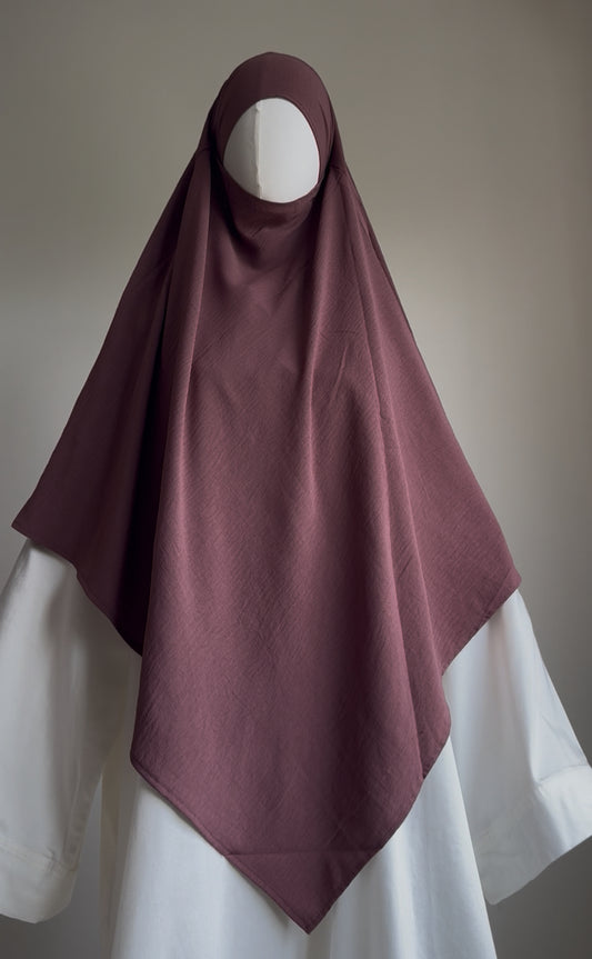 Pink Mauve Crepe Khimar