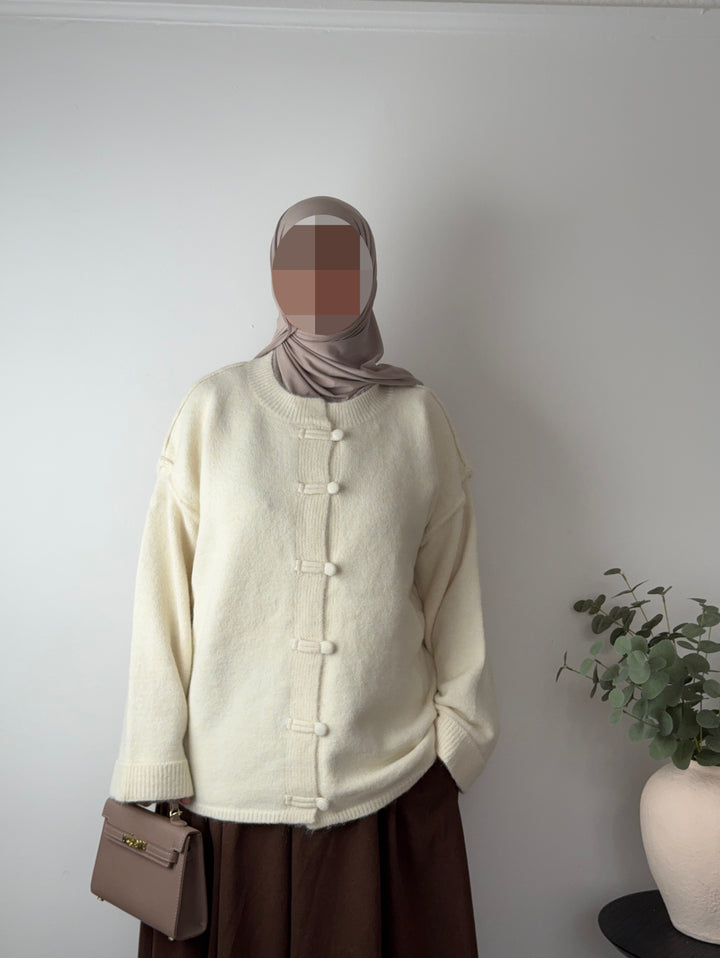 Asian-Inspired Knit Cardigan