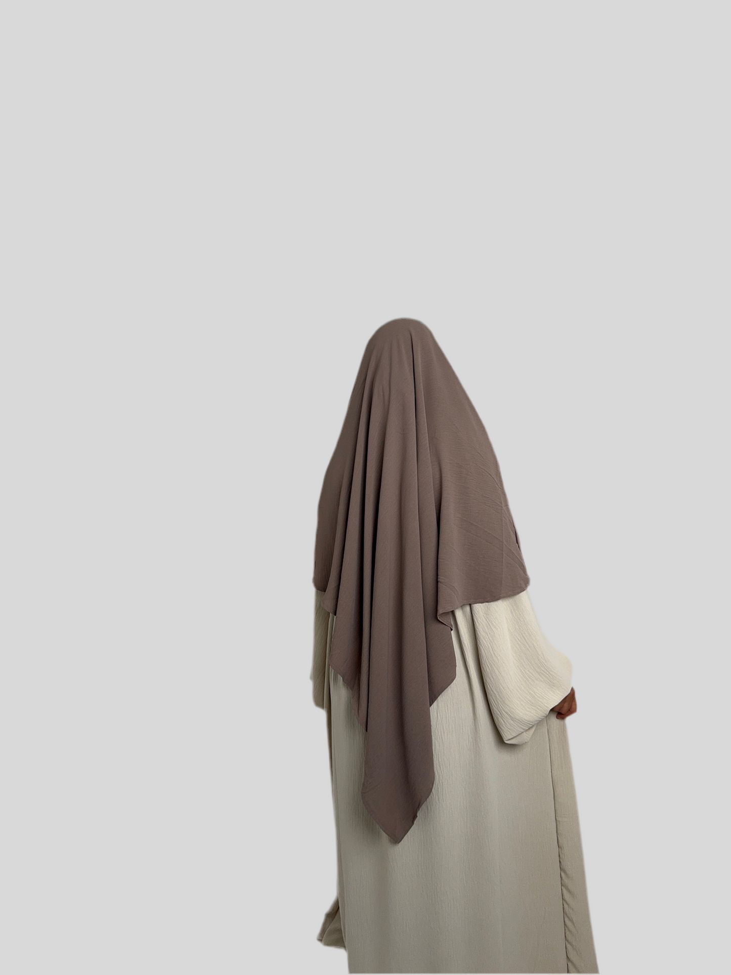 Taupe Crepe Khimar