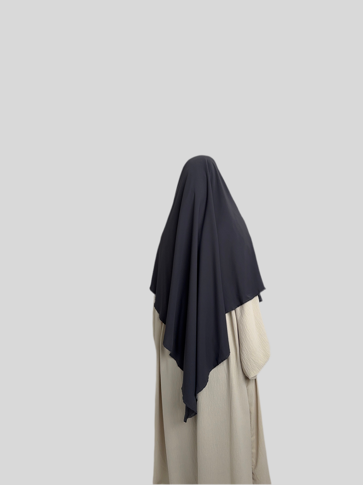 Dark grey Medina Silk Khimar