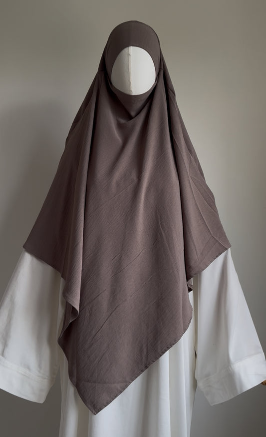 Taupe Crepe Khimar