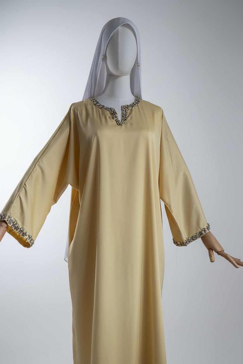 Yellow Elegant Abaya - Abaya ALYA Dress - Modest Yellow Abaya