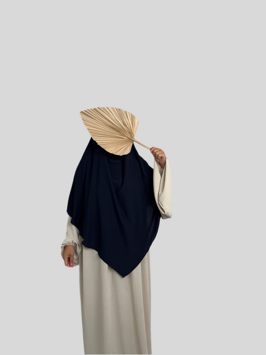 Navy Medina Silk Khimar