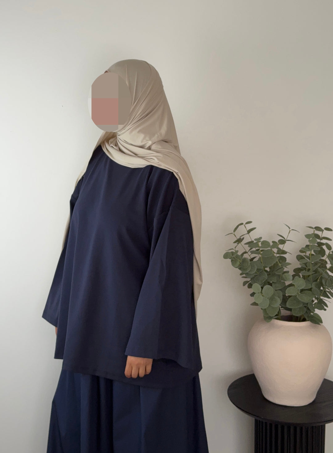 Oversized Basic Cotton Stretch Top | Relaxed Fit Minimalist Everyday Essential (UK 14–20)