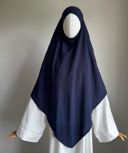 Navy Crepe Khimar