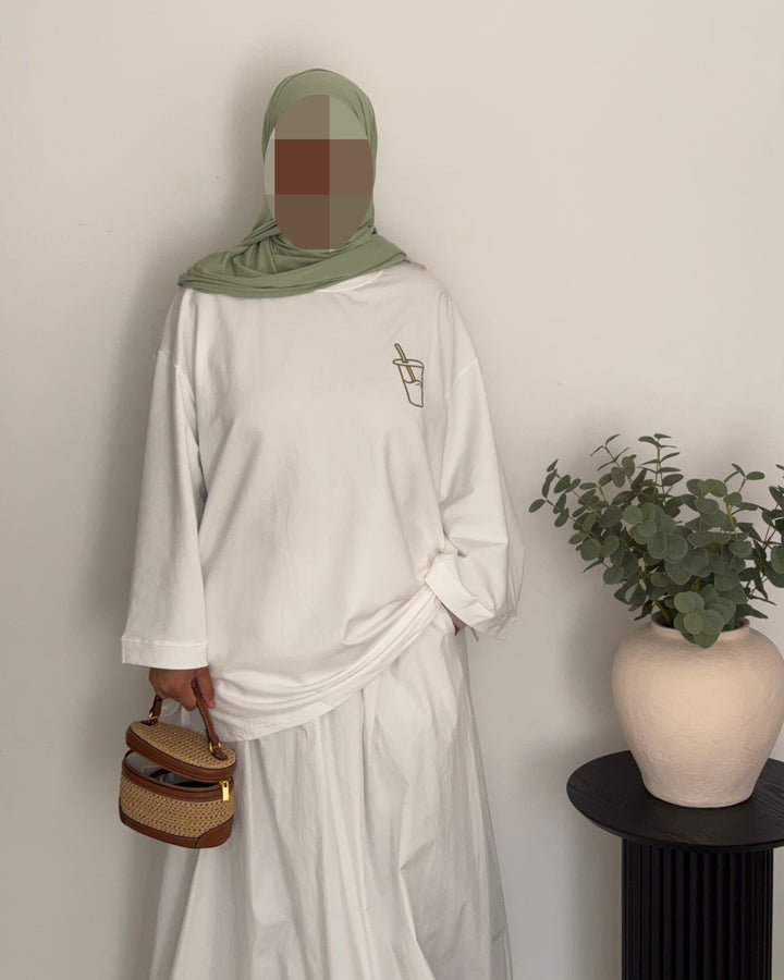 « Le Matcha » Oversized Long Sleeve T-Shirt | Modest Fashion